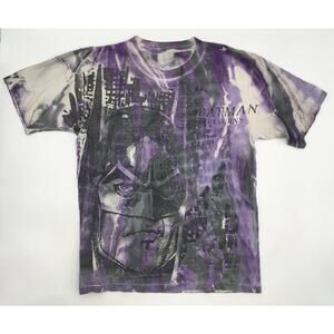 Vintage 1991 Batman Returns DC Comics AOP Tye Dye Movie Single Stitch T Shirt